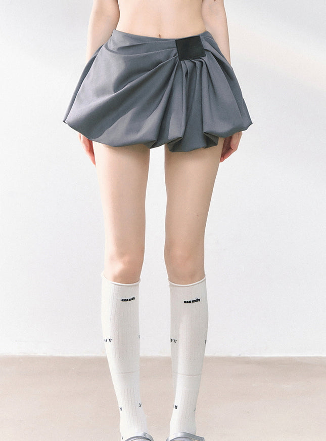 Balloon Pleat Skirt - Gray
