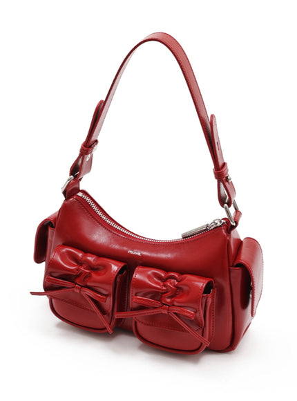 Double Bow Heart Bag - Red