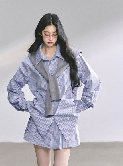 Soft Contrast Shirt Set