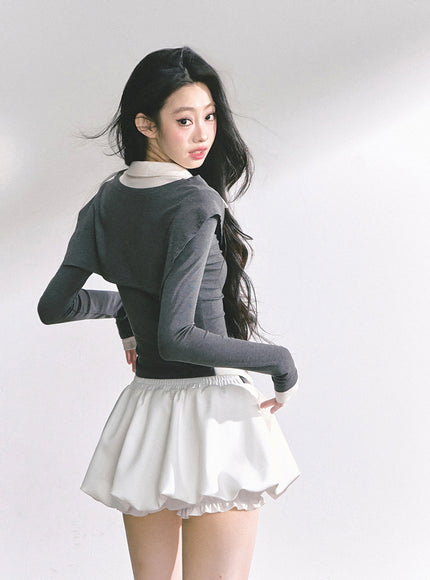 Layered Contrast Top