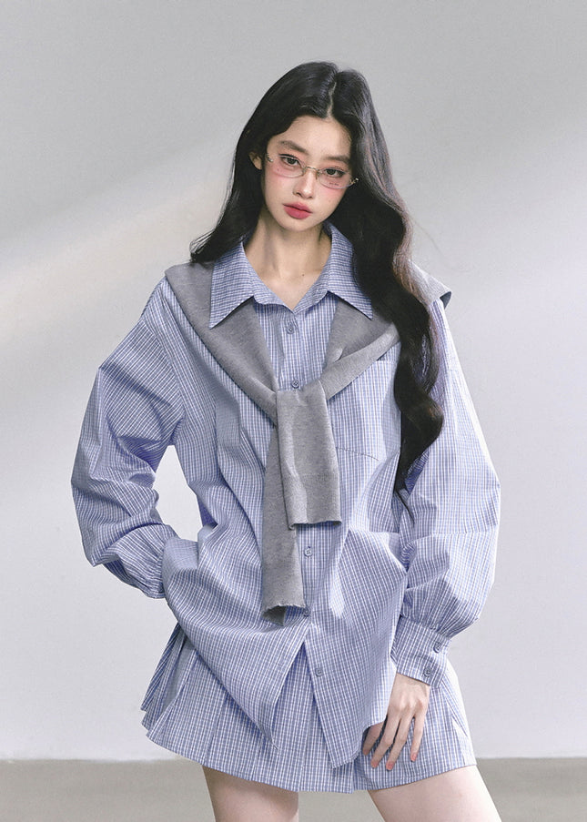 Soft Contrast Shirt Set