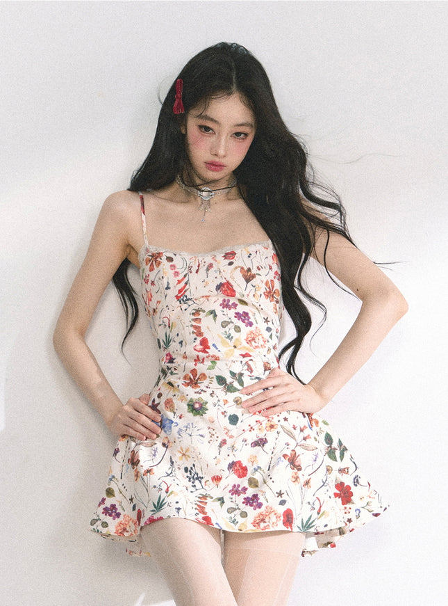 Floral Print Strap Mini Dress