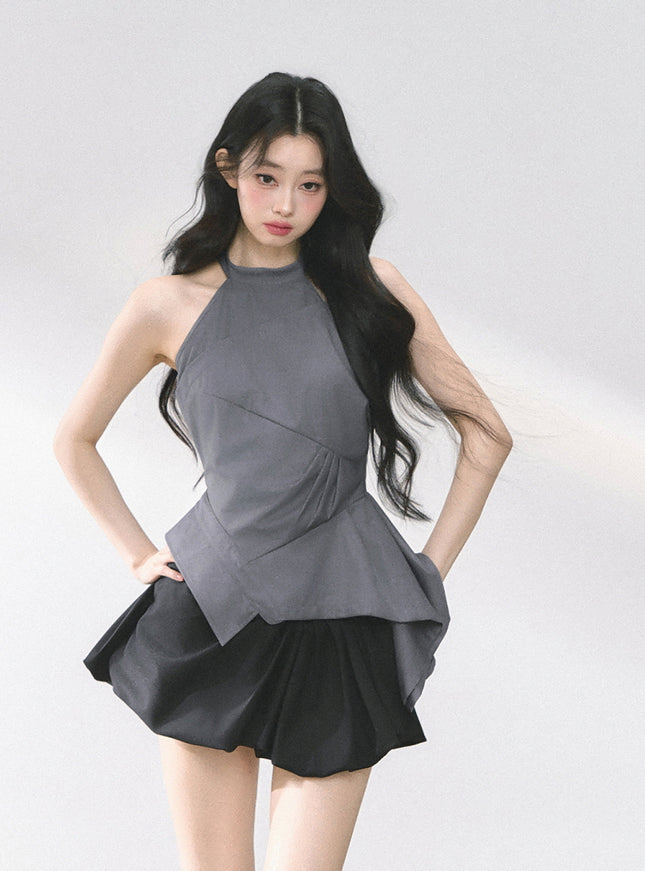 Sculptural Layer Halter Top