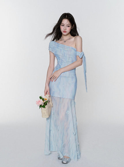 Ocean Whisper Gown Maxi Dress