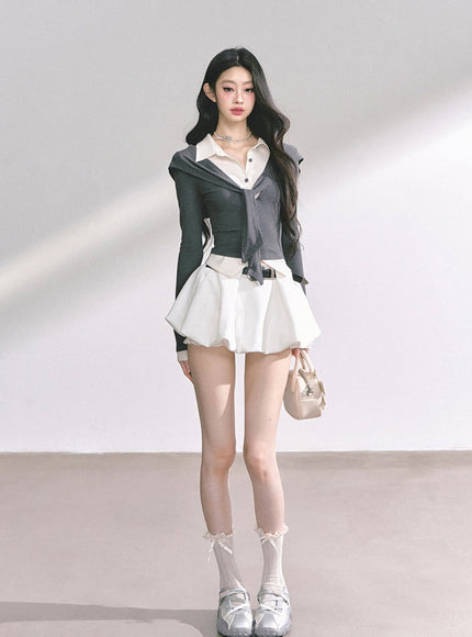 Layered Contrast Top