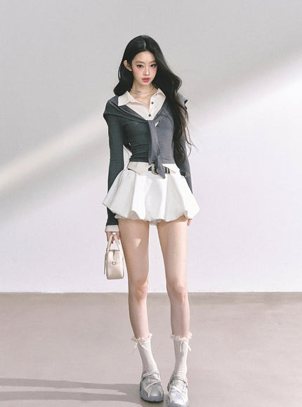 Layered Contrast Top