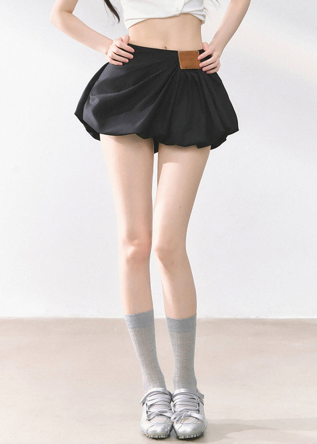 Balloon Pleat Skirt - Black