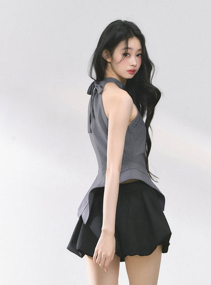 Sculptural Layer Halter Top