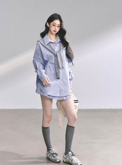 Soft Contrast Shirt Set