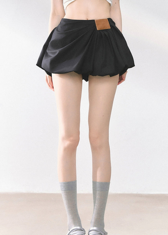 Balloon Pleat Skirt - Black