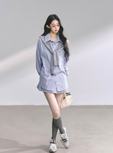 Soft Contrast Shirt Set