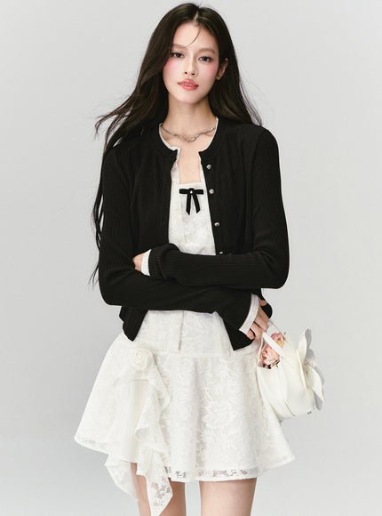 Ivory Muse Bow Mini Dress