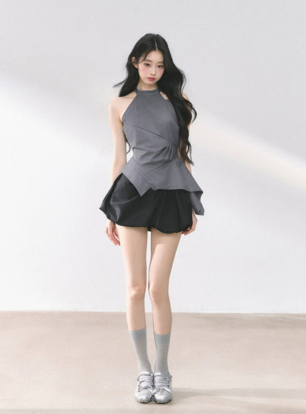Sculptural Layer Halter Top