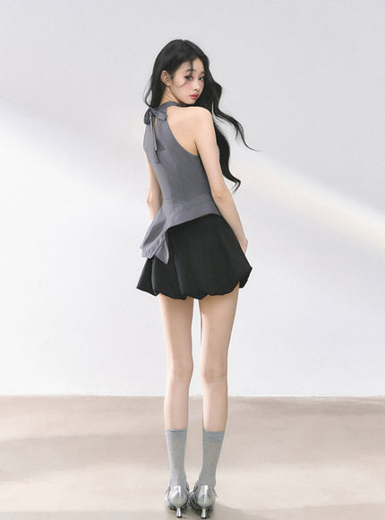 Sculptural Layer Halter Top