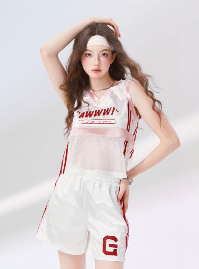 Sporty Mesh Tank & Shorts Set