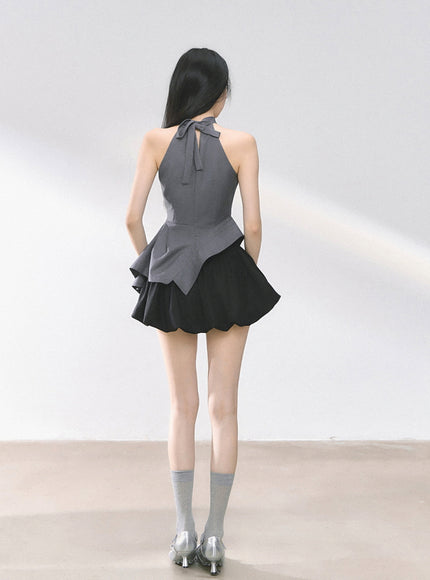 Sculptural Layer Halter Top