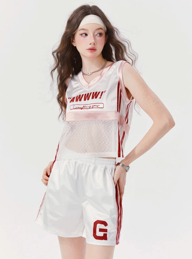 Sporty Mesh Tank & Shorts Set