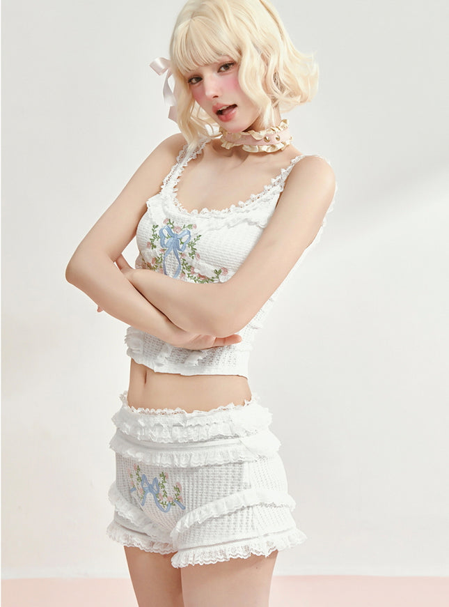 Vintage Bloom Ribbon Set - White