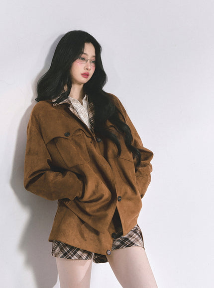 Classic Brown Jacket Skirt Set