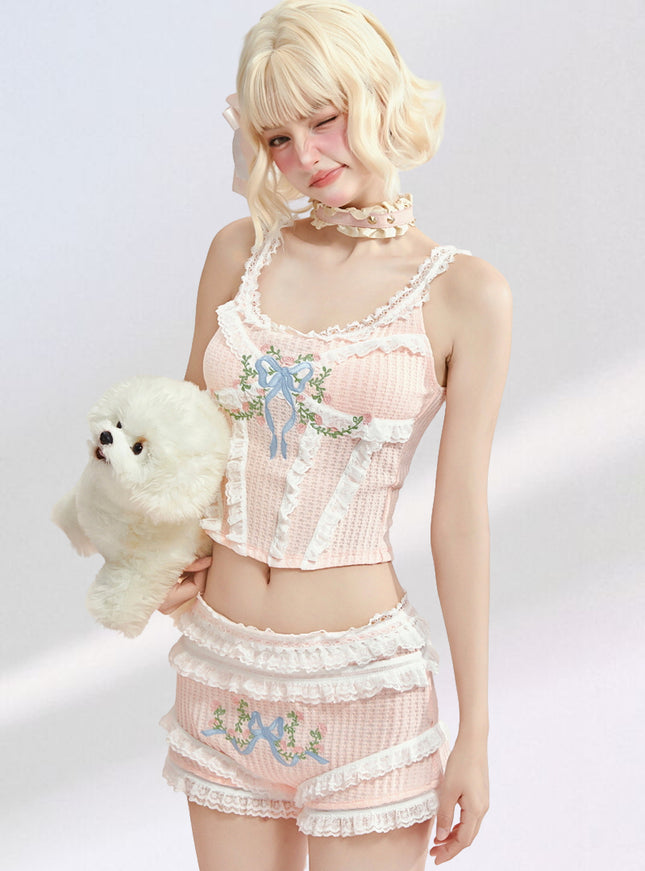 Vintage Bloom Ribbon Set - Pink