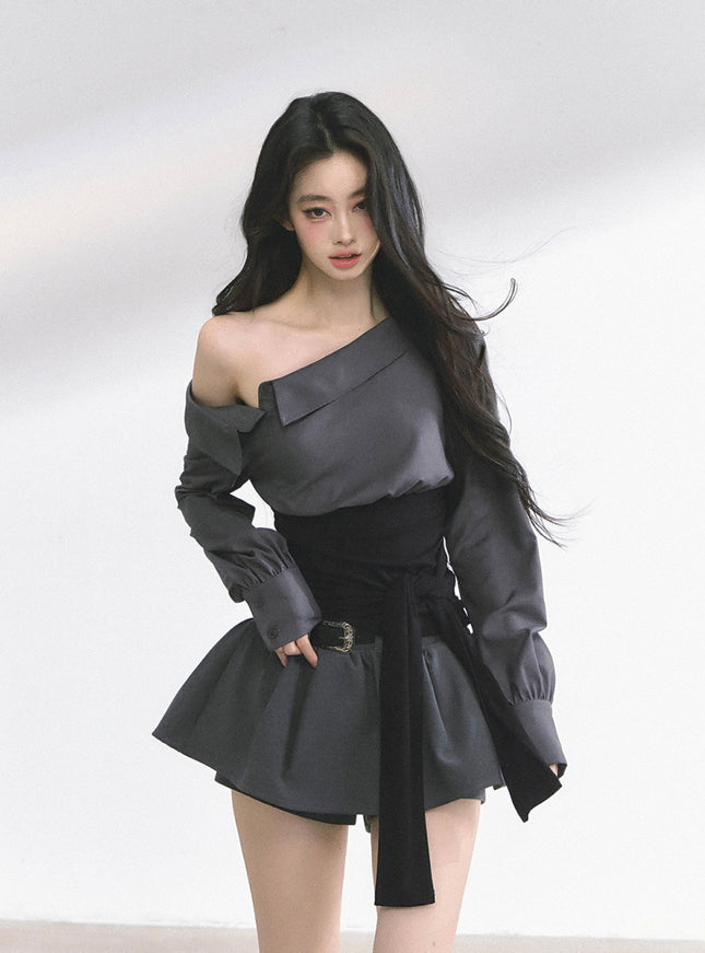 Asymmetry Bow Top - Black