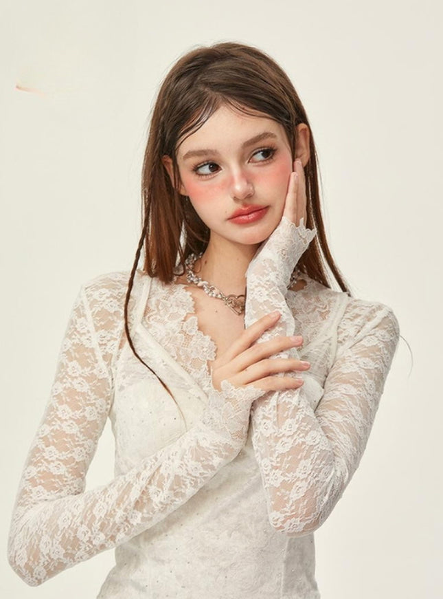 Romantic White Rose Top