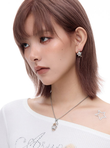 Moonlight Cat Pearl Earrings