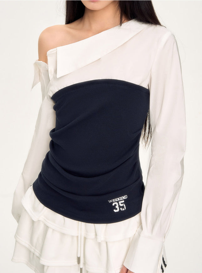 Color Block Off-Shoulder Top