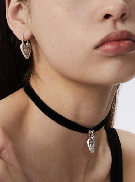 Lock Heart Velvet Choker