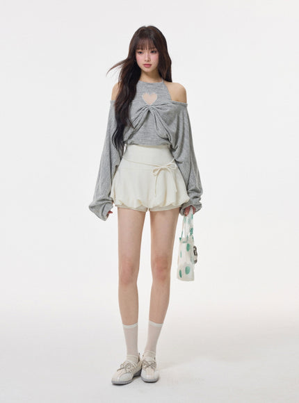 Twist-Front Cutout Knit Top