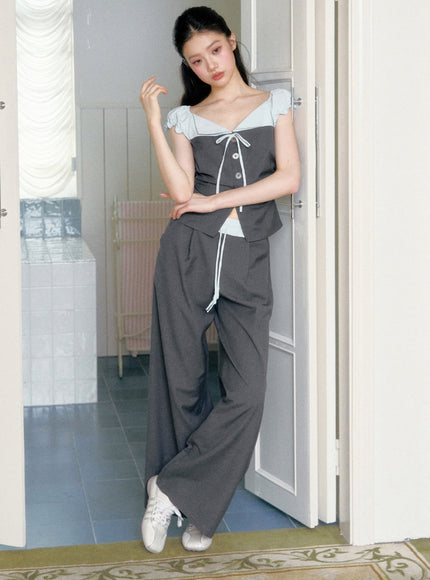 Lace Trim Two-Piece Lounge Set