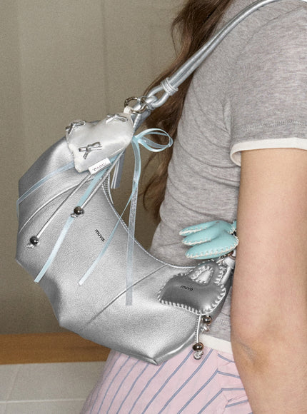 Ribbon Kiss Heart Bag Charm