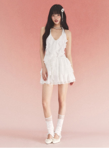 Ruffled Sleeveless Mini Dress