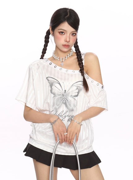 Stud Strap Off-Shoulder Top