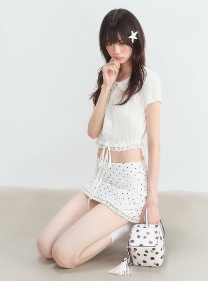 Peter Pan Collar Cropped Blouse