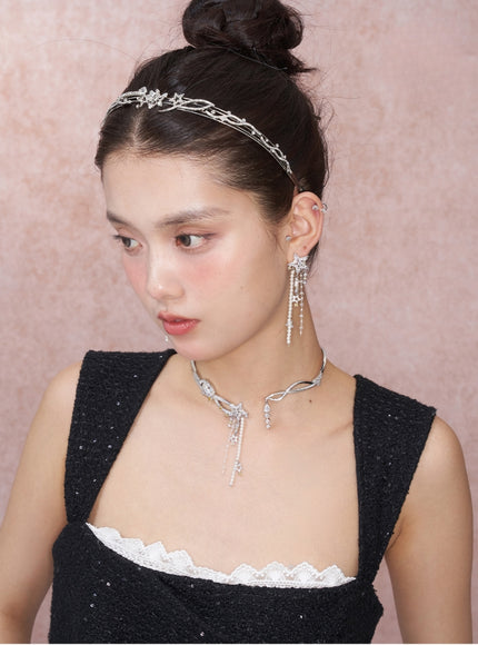 Starlight Cascade Pearl Drop Earrings