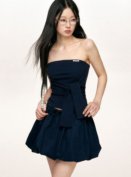 Voluminous Drawstring Bubble Skirt