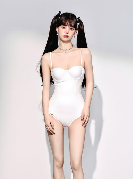 Lace-Up Back Sculpted Swimsuit