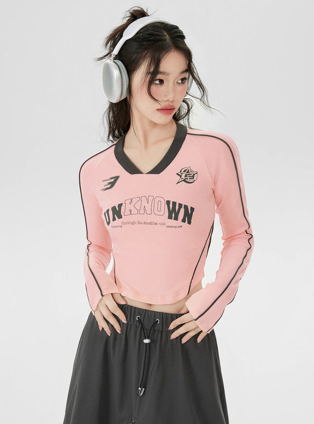Logo V-Neck Crop Top