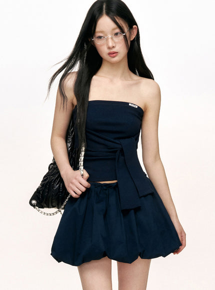 Tie-Wrap Strapless Top