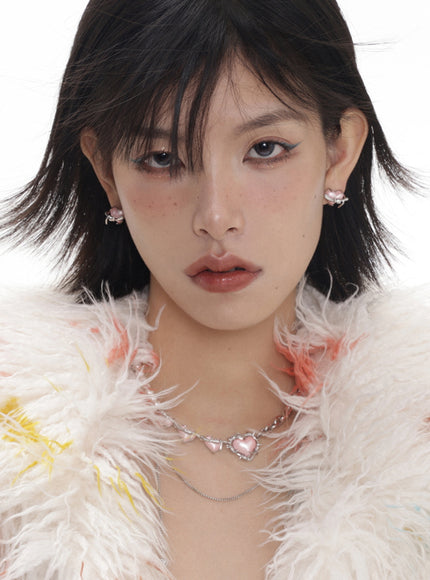 Barbed Heart Layered Pearl Necklace