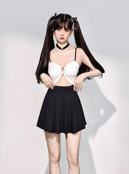 Color Block Cut-Out One-Piece Swimsuit