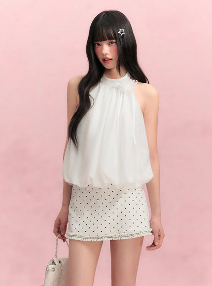 Soft Drape Halter Blouse