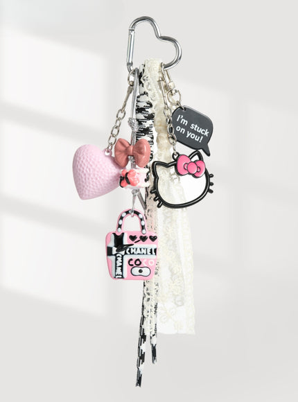 Coastal Pink Heart Bag Charm