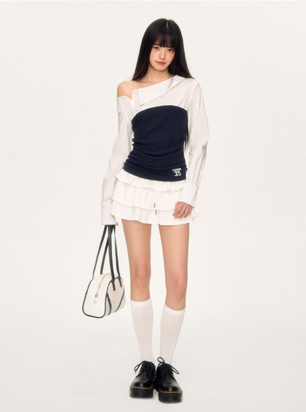 Color Block Off-Shoulder Top