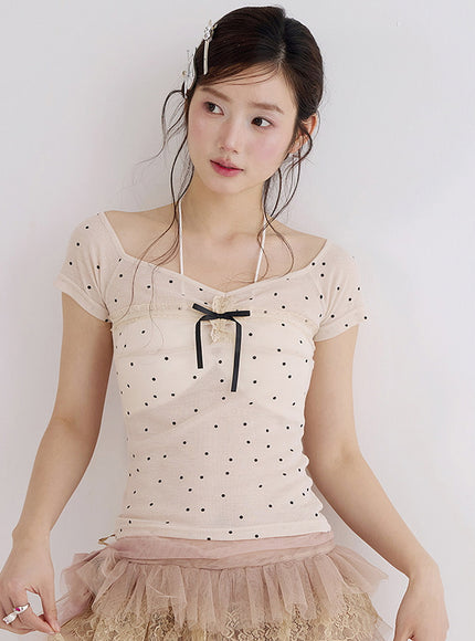 Ribbon Polka Dot T-Shirt