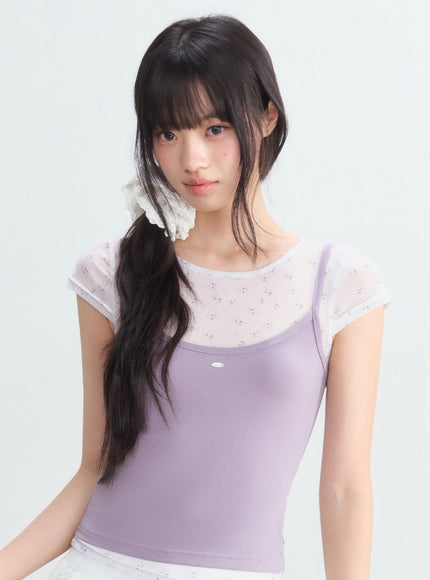 Layered Mesh Cami T-Shirt