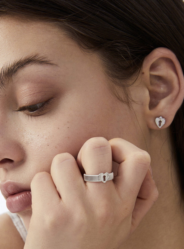 Lock Heart Open Ring