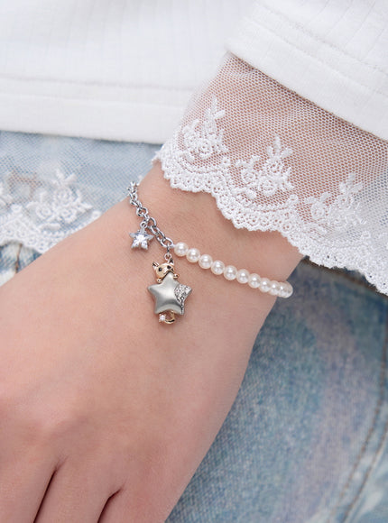 Moonlight Cat Pearl Bracelet