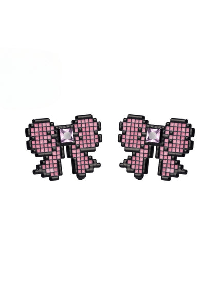 Pixel Bow Pearl Earrings